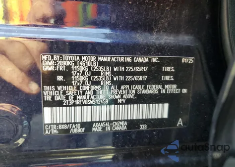 2025 Toyota Rav4 Xle from USA, damaged, VIN 2T3P1RFV8SW512459